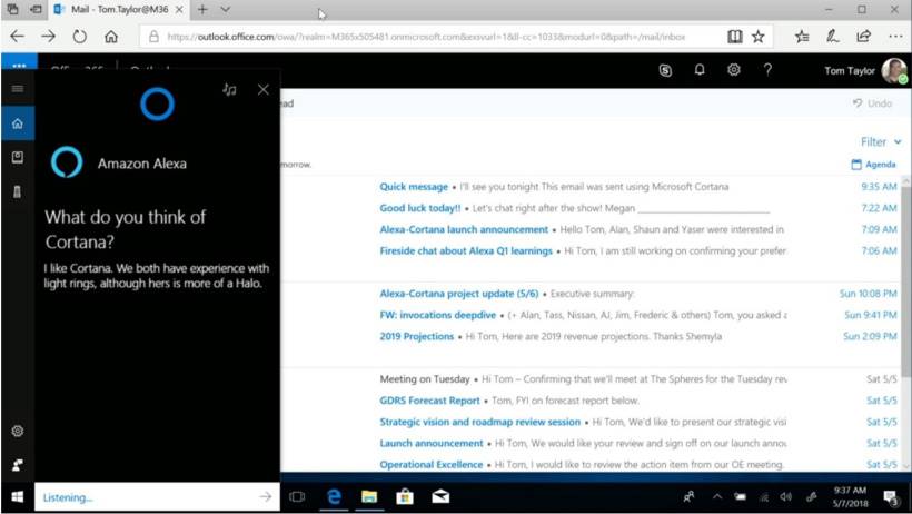 微软小娜 Cortana 与亚马逊 Alexa 停止合作-第3张图片